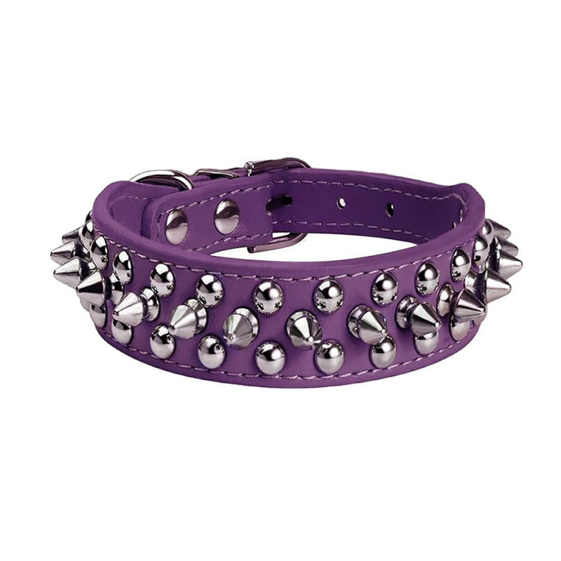 Jeu de laisse et de collier en cuir PU épaissé