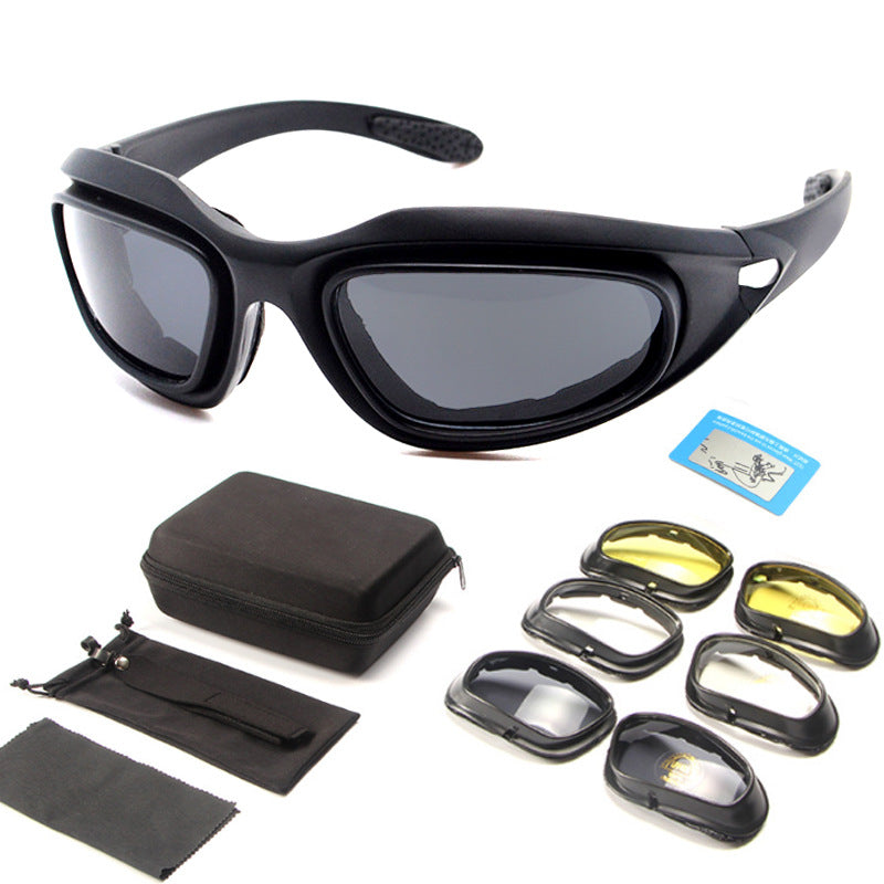 Lunettes de soleil Polarized Tactical Cyclisme Extérieur Vision de nuit Lunettes de soleil étanches à la poussière