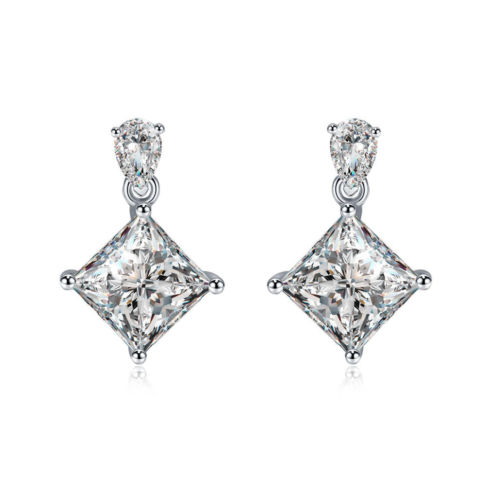 S925 Boucles d'oreilles en argent sterling taille princesse