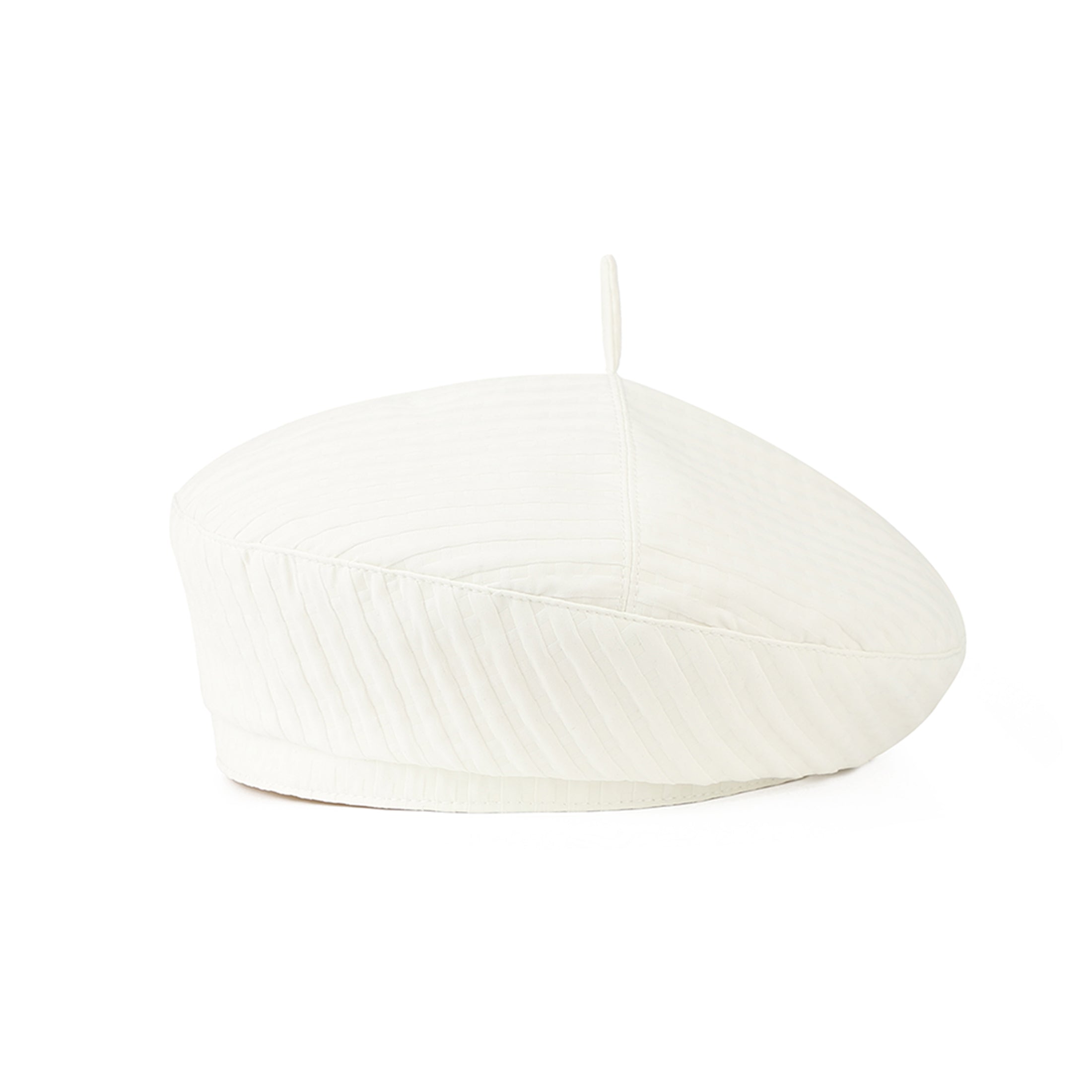 Le Solid Color Vertical-Striped plissé simple et fashionable Bonnet est approprié pour Out