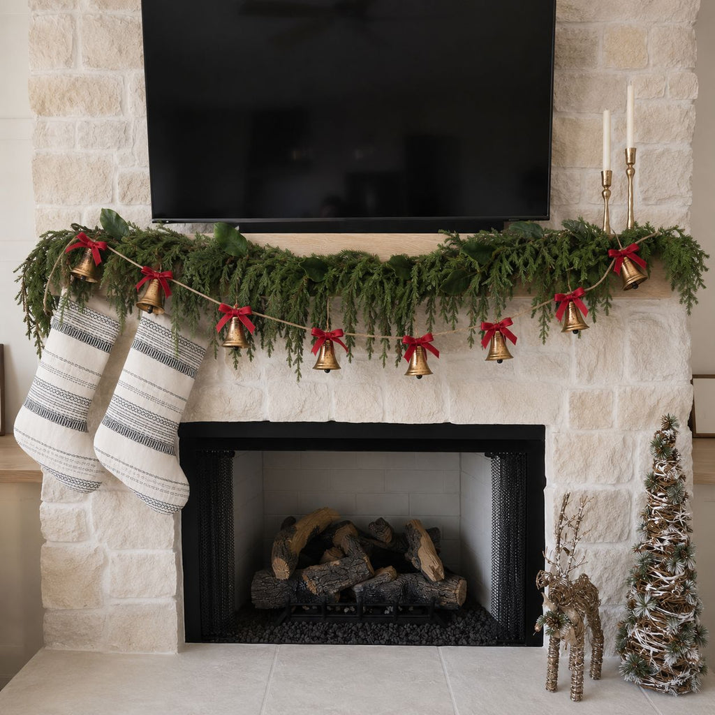 Rétro en laiton métal de Noël Bell ornement