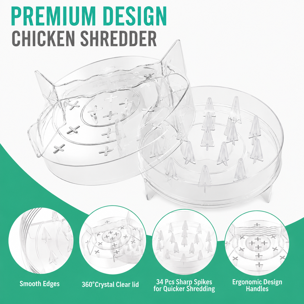Shredder de viande visible avec un couvercle entièrement transparent