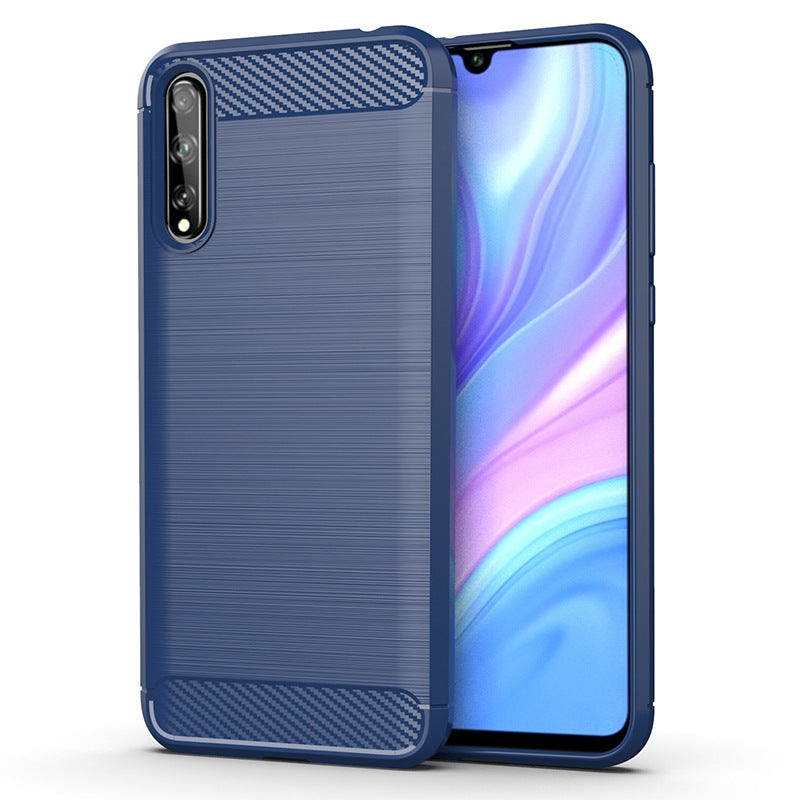 Brushed fibre de carbone modèle silicone coque souple