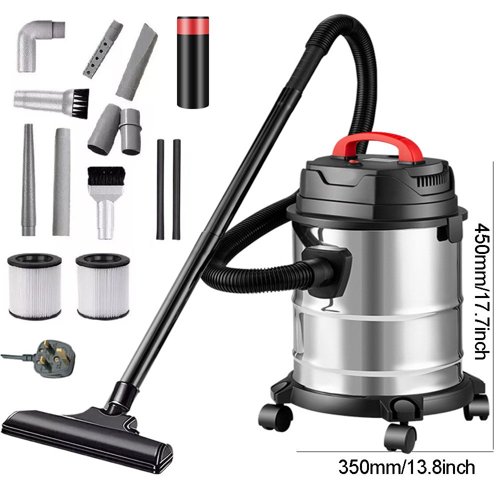 2000W Nettoyeur à vide humide et sans sac sec Cylindre 20L puissant nettoyage compact