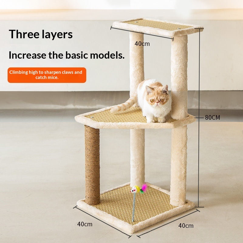 Lit de chat intégré et cadre d'escalade d'arbre de chat