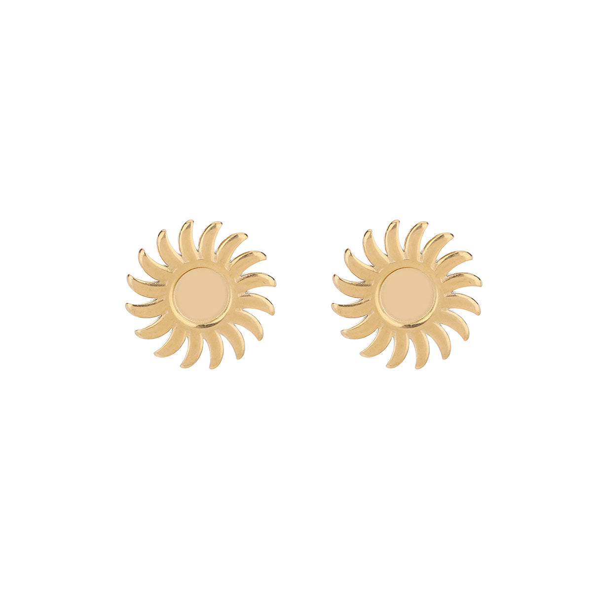 Boucles d'oreilles de mode créative simple Sunflower Acier inoxydable Boucle d'oreille Tempérament exagérée