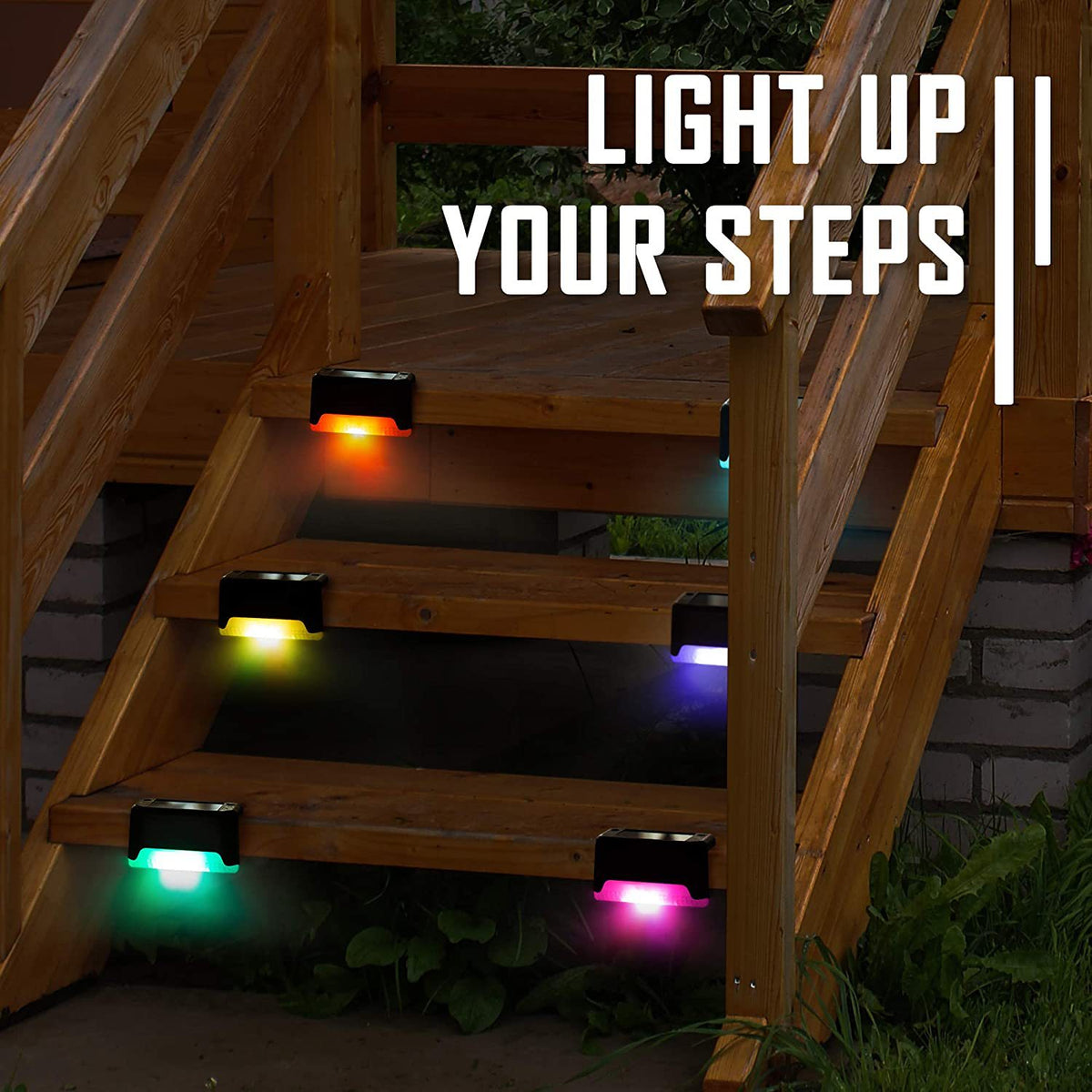 Solar Step Light Outdoor Garden Light Night Light LED Guide Light Ladder Stair Light Balco