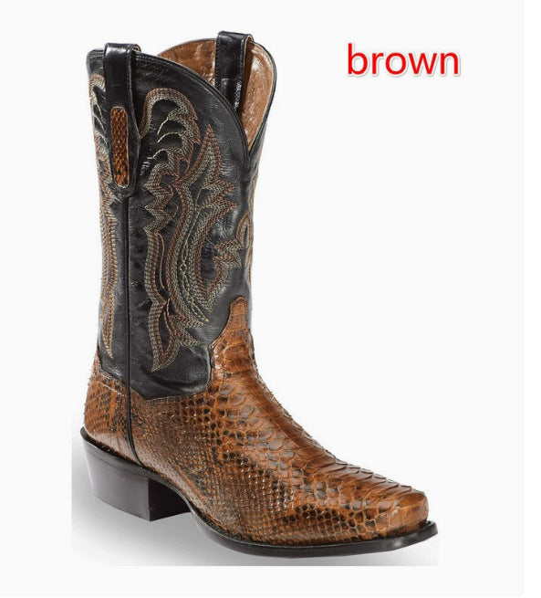 Bottes brodées à pointe pointue pour hommes