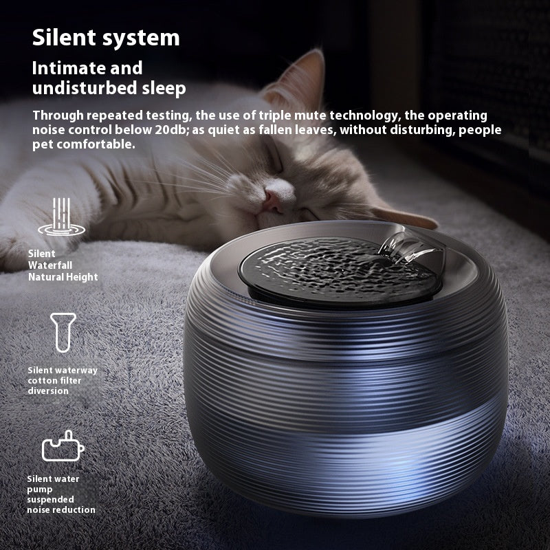 Fontaine d'eau pour animaux intelligents Silent automatique circulant avec capteur et filtres pour les chats et
