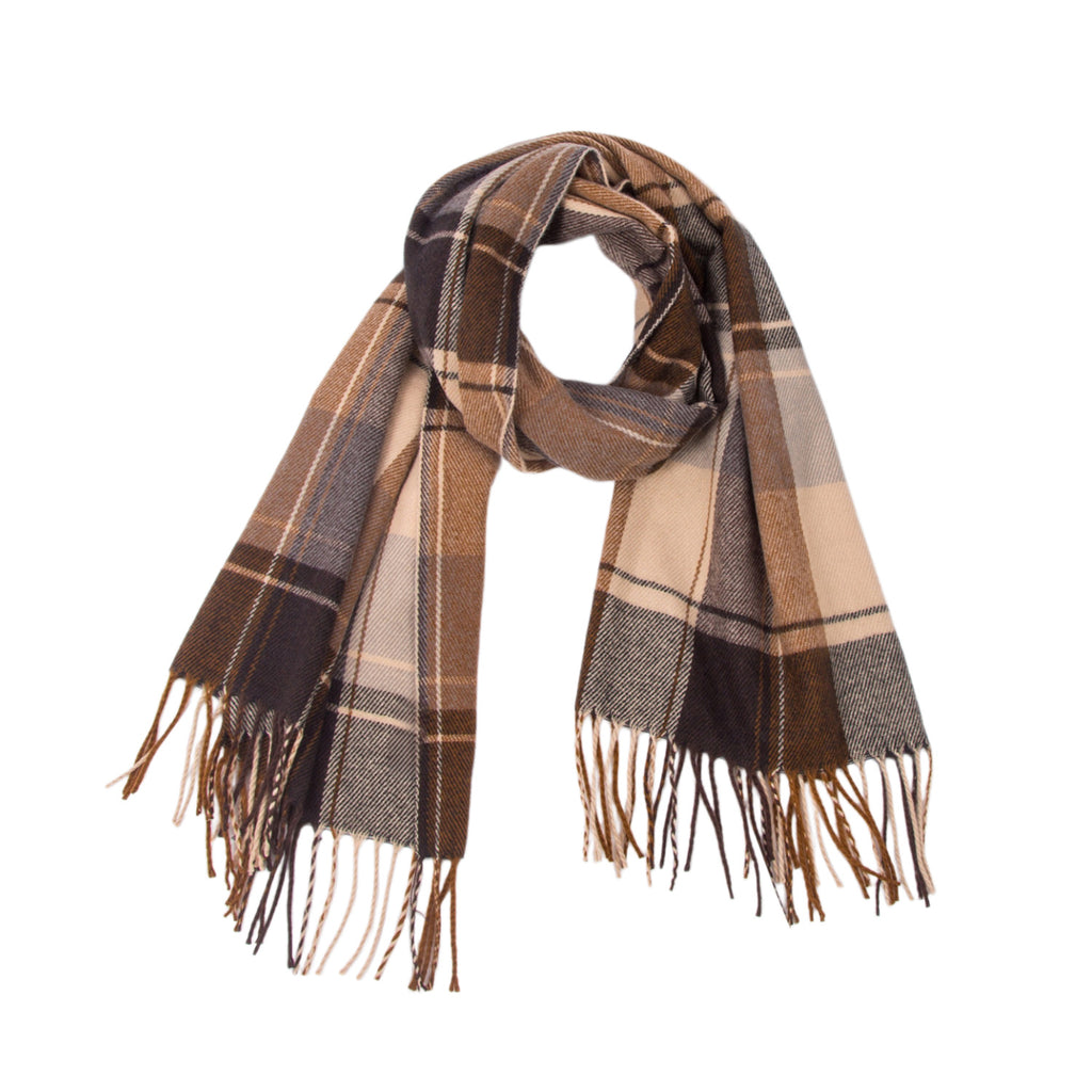 Homme et femme de style britannique Couple écharpe avec grand motif de plaid