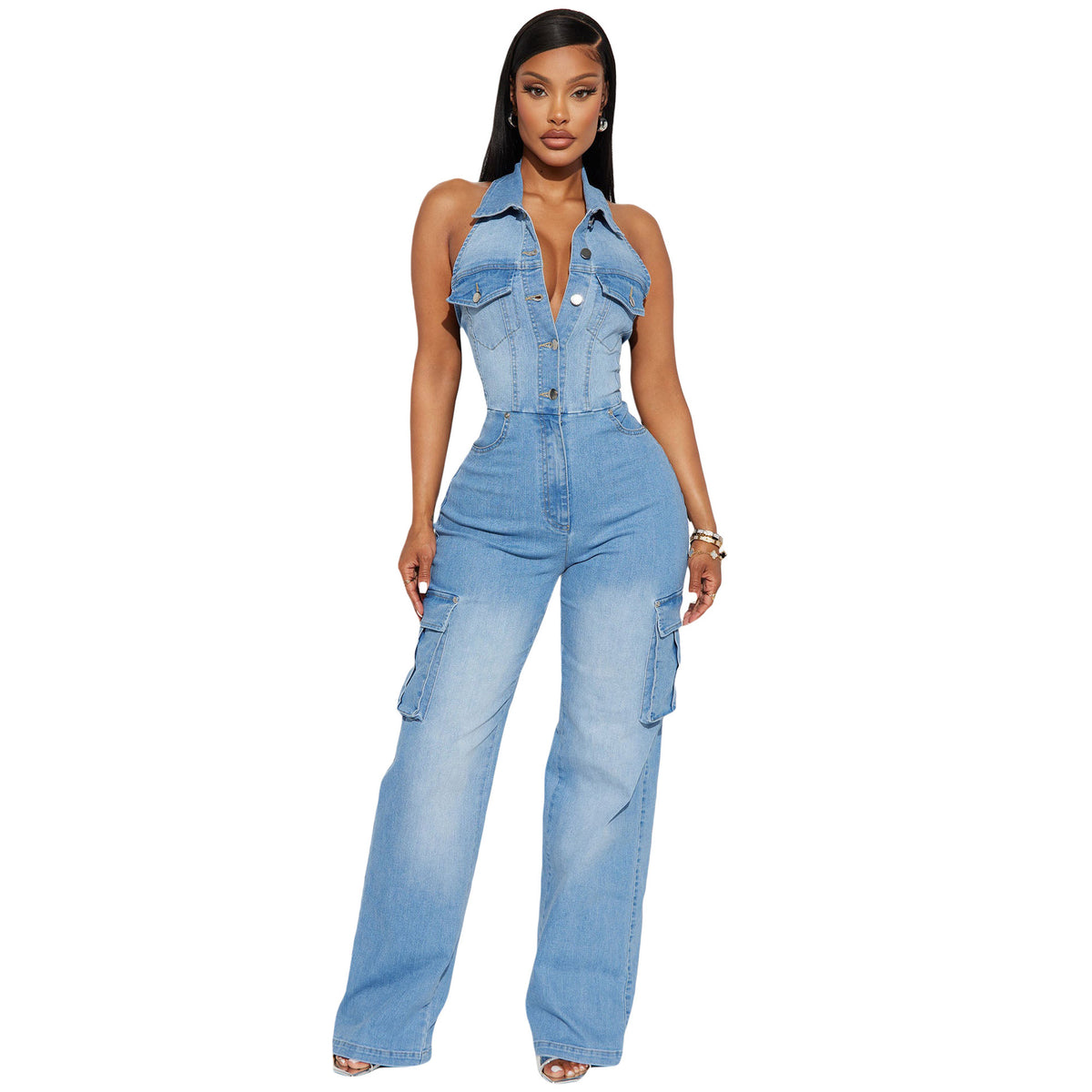Maillot de saut en denim pour femmes