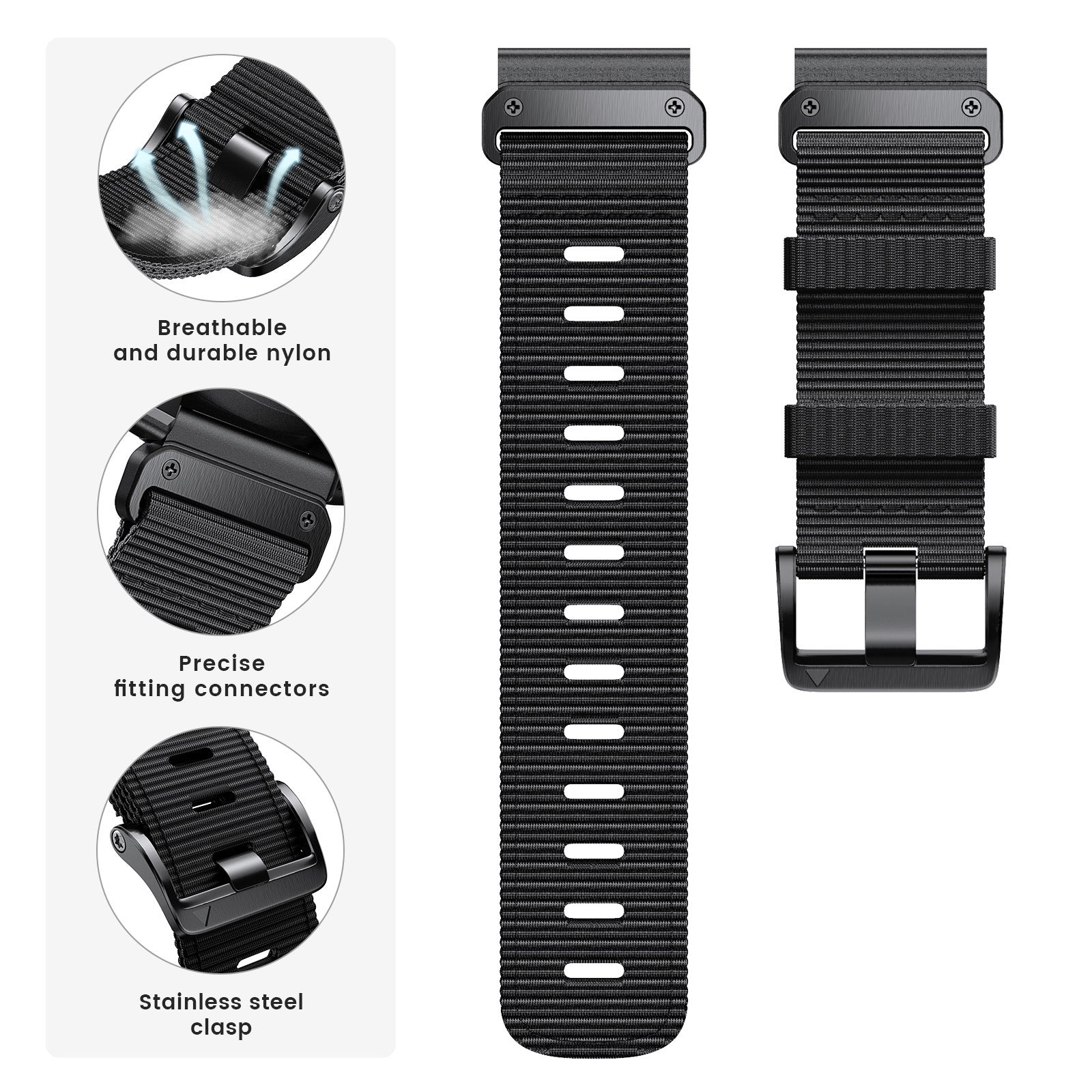 Bracelet de montre en nylon tissé à libération rapide