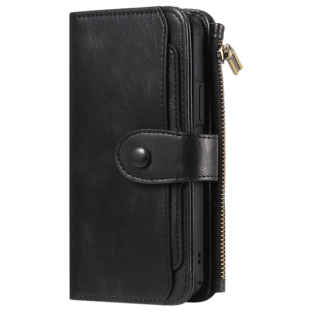 Applicable à 16 Mobile Phone Leather Case Retro Multi-fonction Card Wallet Split magnétique