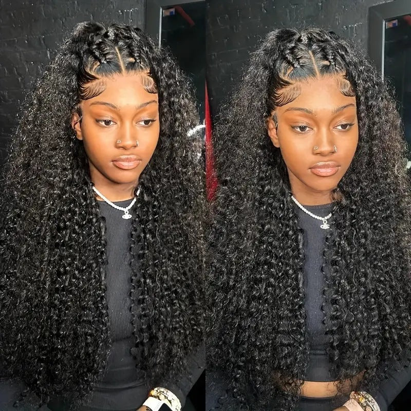 Tube de plaie pour femmes Long Curly Wig Front Lace