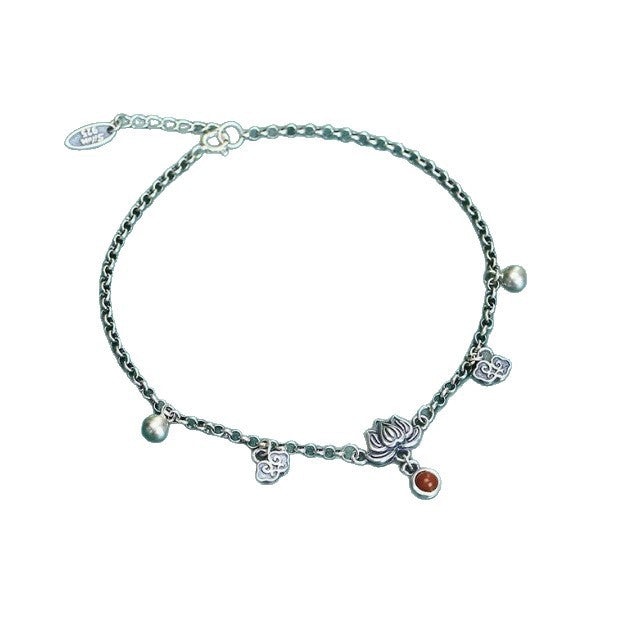Traditionnelle Chinoise Retro Lotus-step Auspicious Cloud Anklet