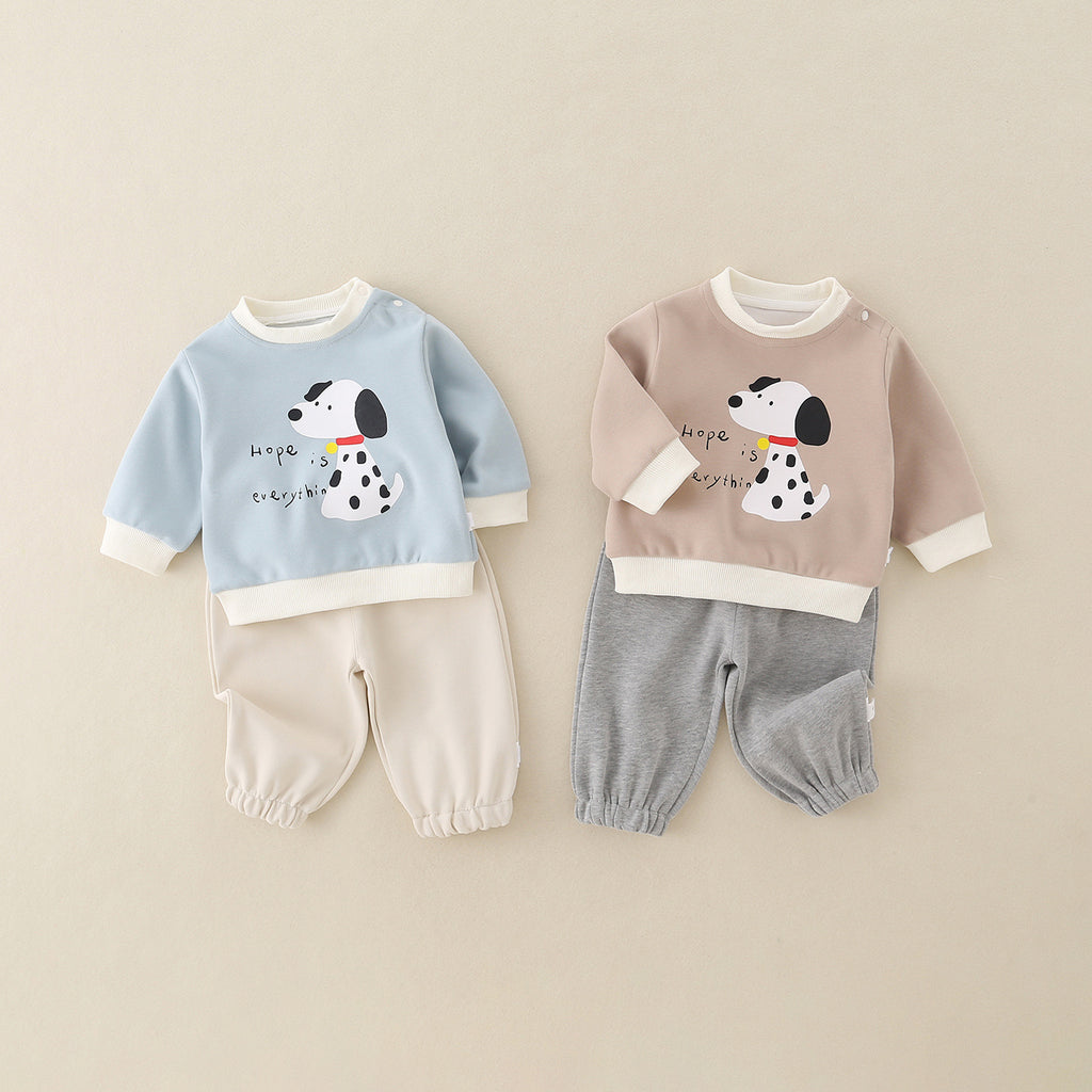 Bébé garçon Early Autumn Peeling Skin Puppy Outerwear Ensemble de printemps