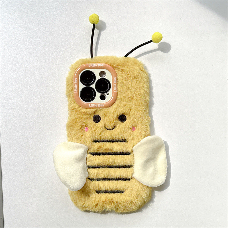 En peluche Cartoon Bee Lens Bracket Téléphone Case