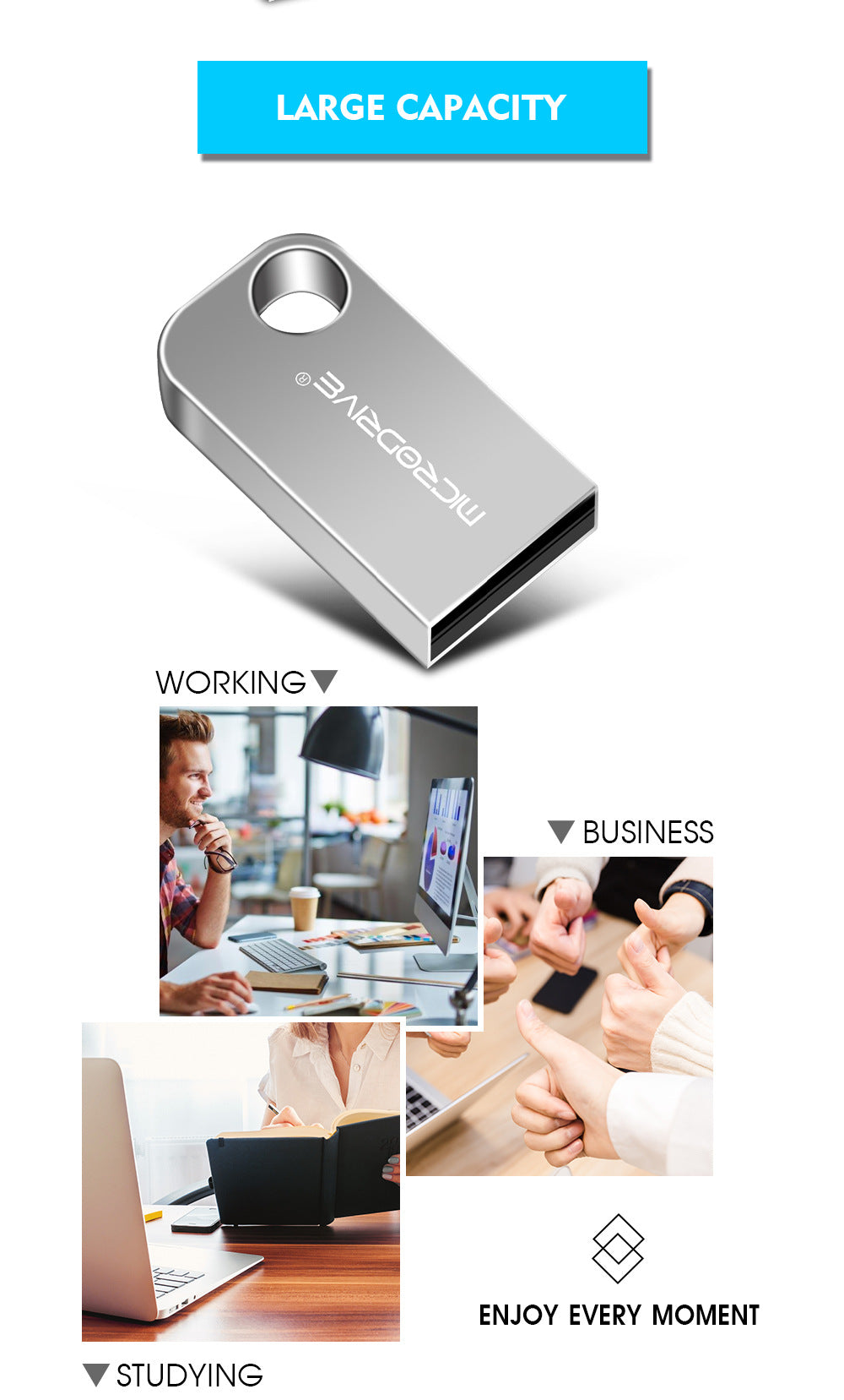 16G Véhicule de grande capacité 64g Mini disque USB
