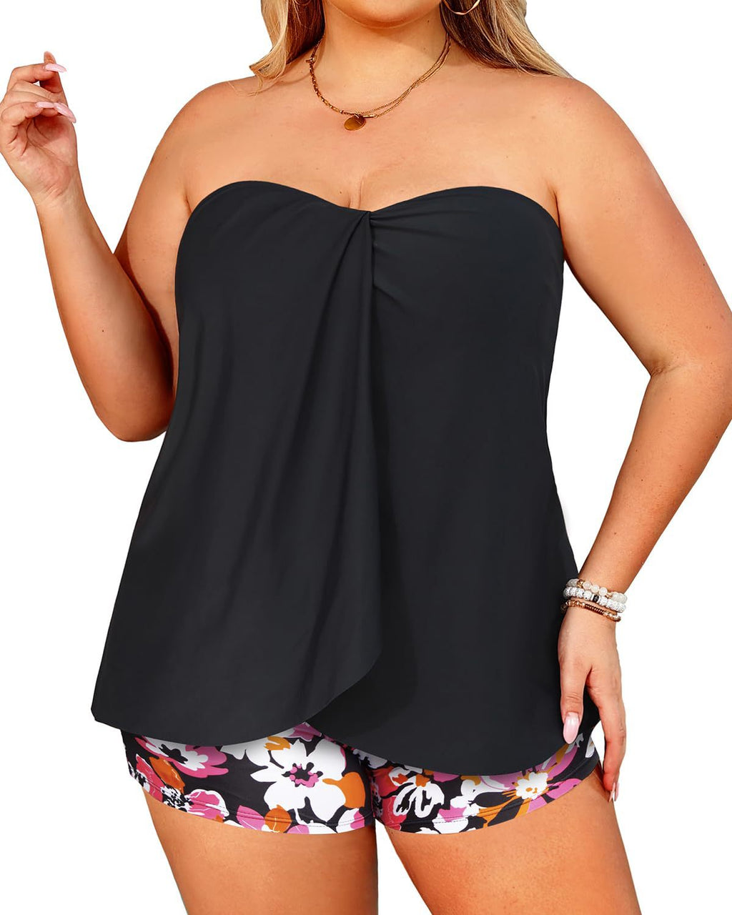 Leisure Resort Deux-pièces boxer de maillot de bain Slips Backless Halter Style