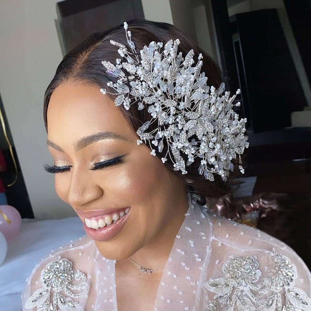 Accessoires pour cheveux de mariée créatifs exagérés dorés