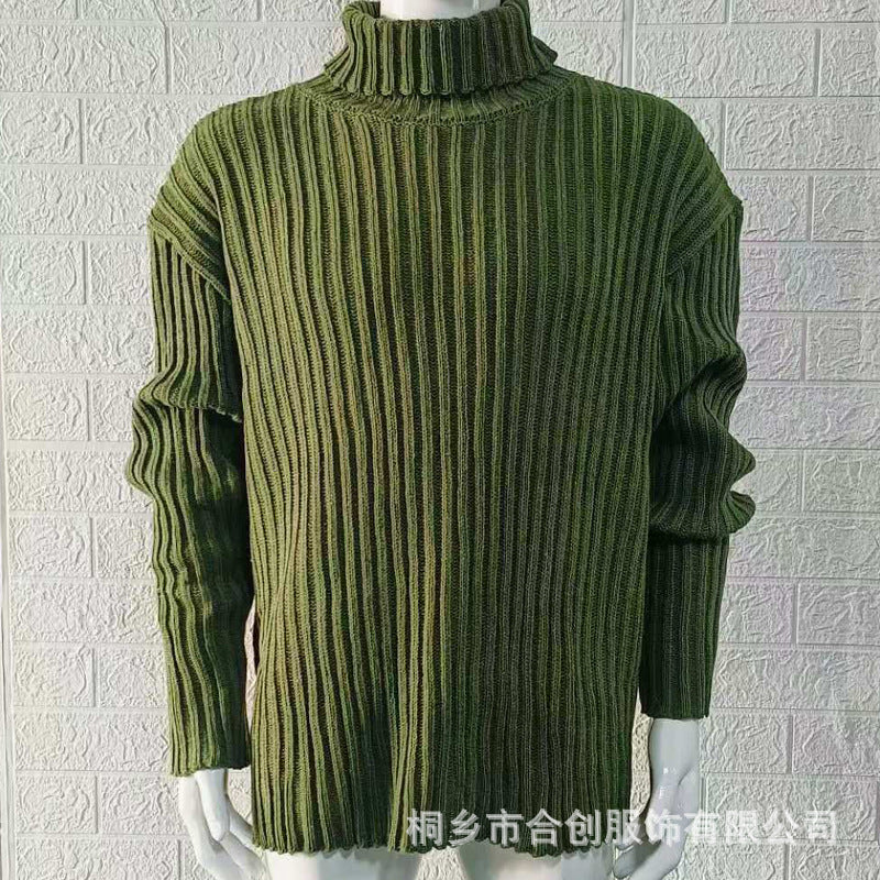 Tortue encolure homme couleur mince tricot haut automne et hiver commerce extérieur sweater mode
