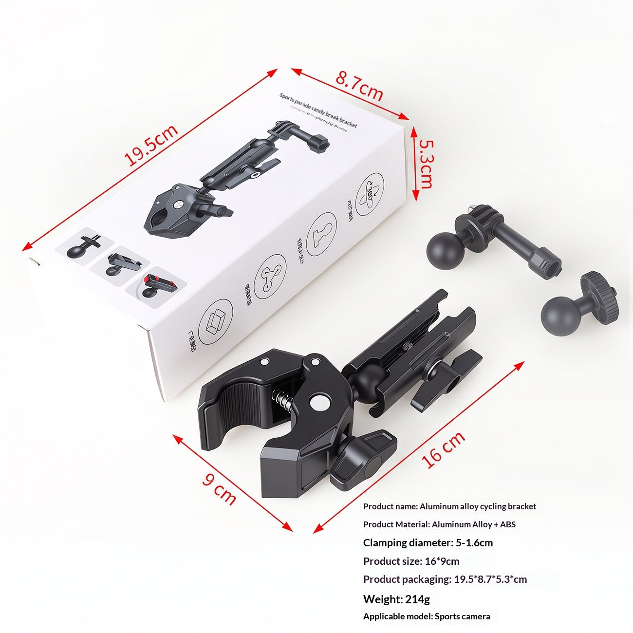 Moto Riding Kickstand Mount Base Caméra Accessoire
