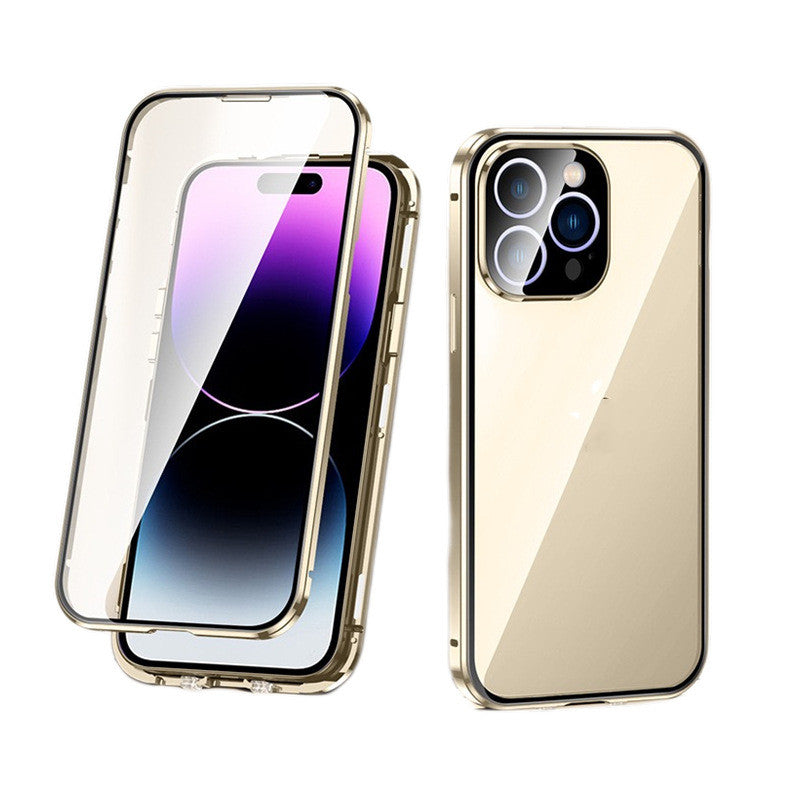 Boîtier de téléphone Magnétique King Double boucle Lunettes de verre double face