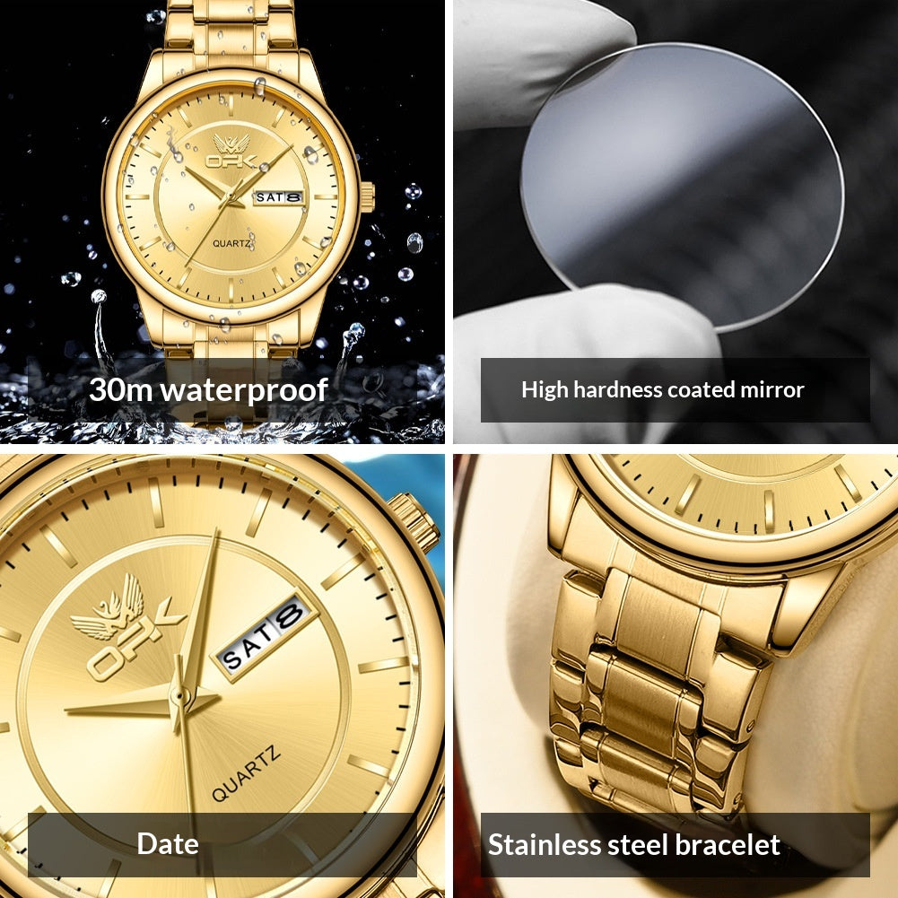 Calendrier fashionnable Montre Quartz étanche lumineuse