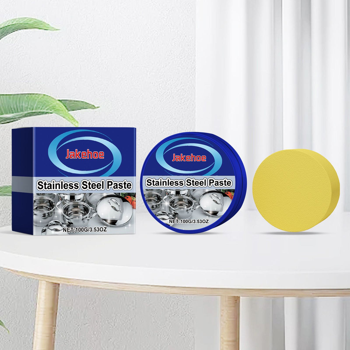 JAKEHOE Kit de pâte de nettoyage en acier inoxydable