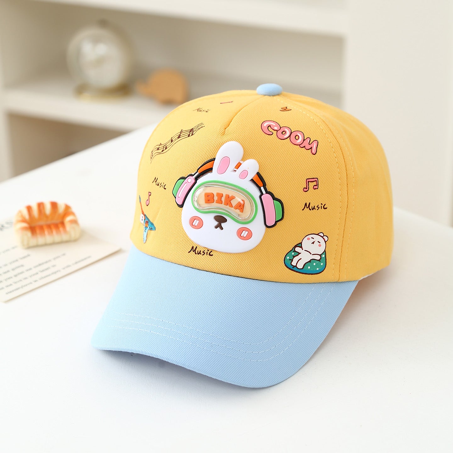 Musique de dessin animé pour enfants Rabbit Super mignon imprimé et coloré Casquette de baseball pour bébés