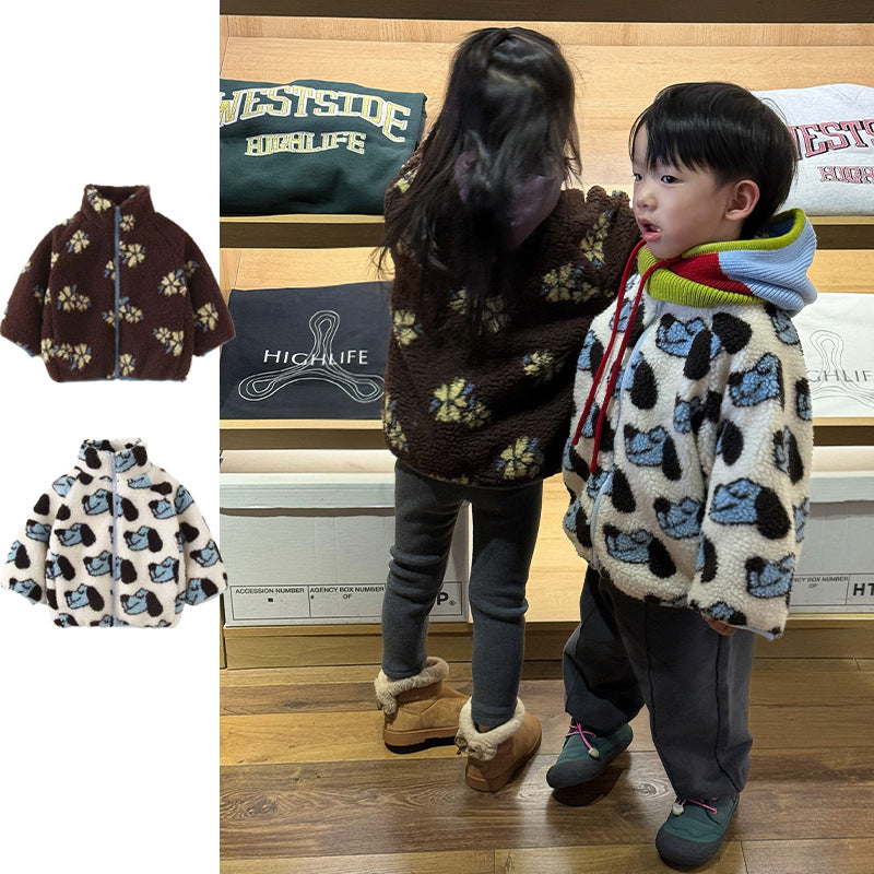 Veste en polaire épaissée fille pour enfants