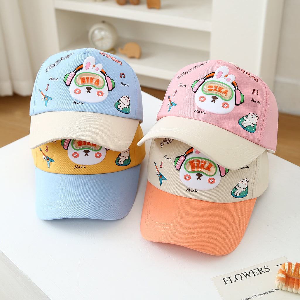 Musique de dessin animé pour enfants Rabbit Super mignon imprimé et coloré Casquette de baseball pour bébés