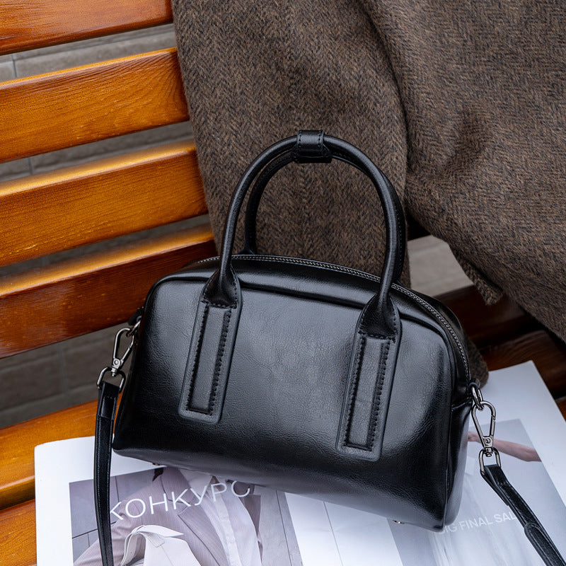 Sac transversal pour femmes élégantes en cuir ciré à l'huile
