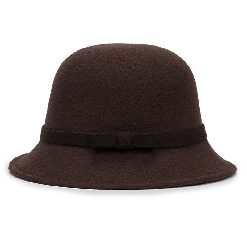 Chapeau de Bowler Fashionable et Élégant Femmes avec une Bow rayée