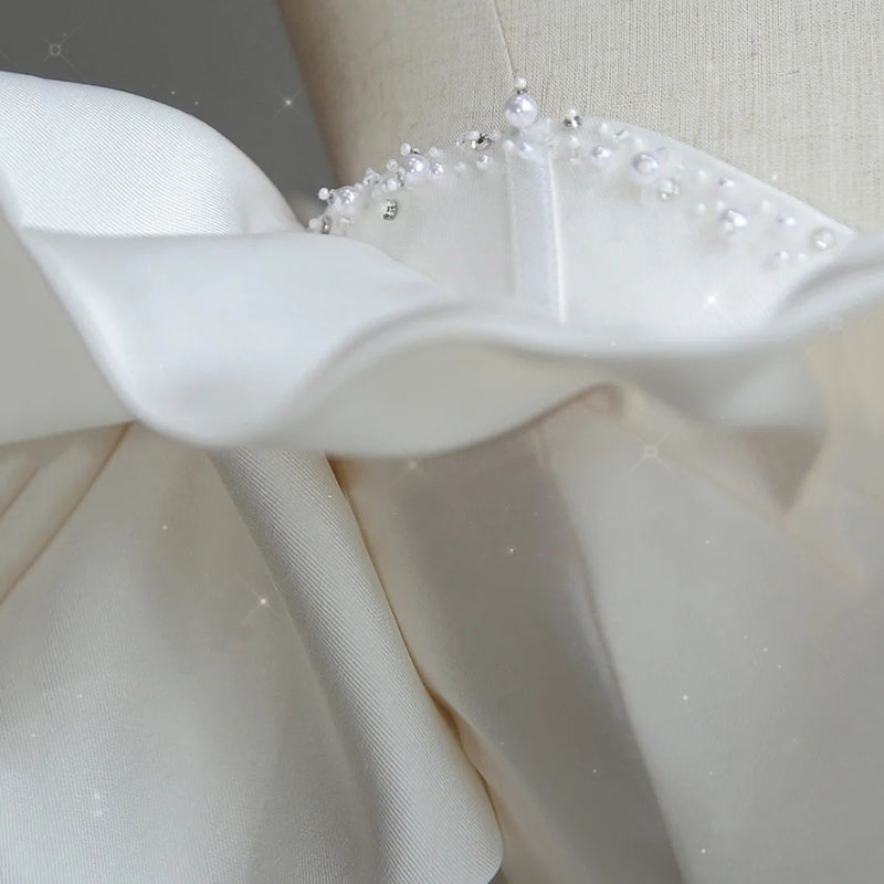 Satin léger robe de mariée Mariée Française Super Fée