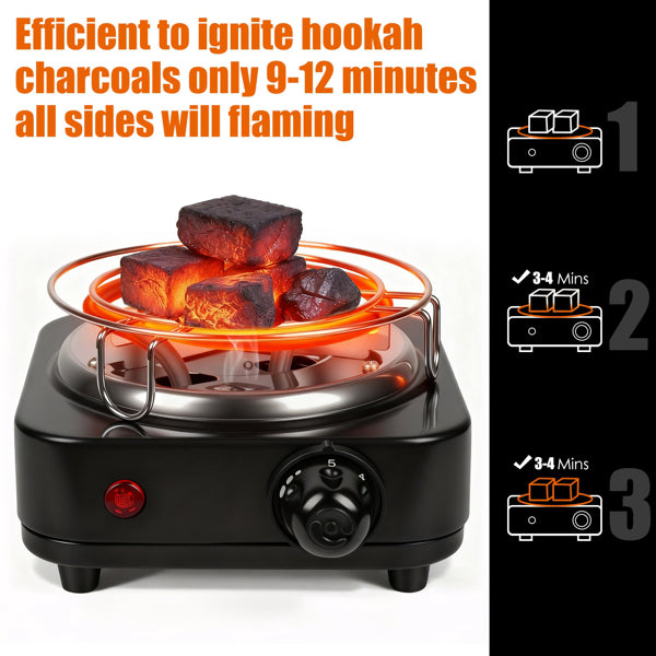 Brûleur de charbon électrique pour Hookah - 500W Chauffage rapide