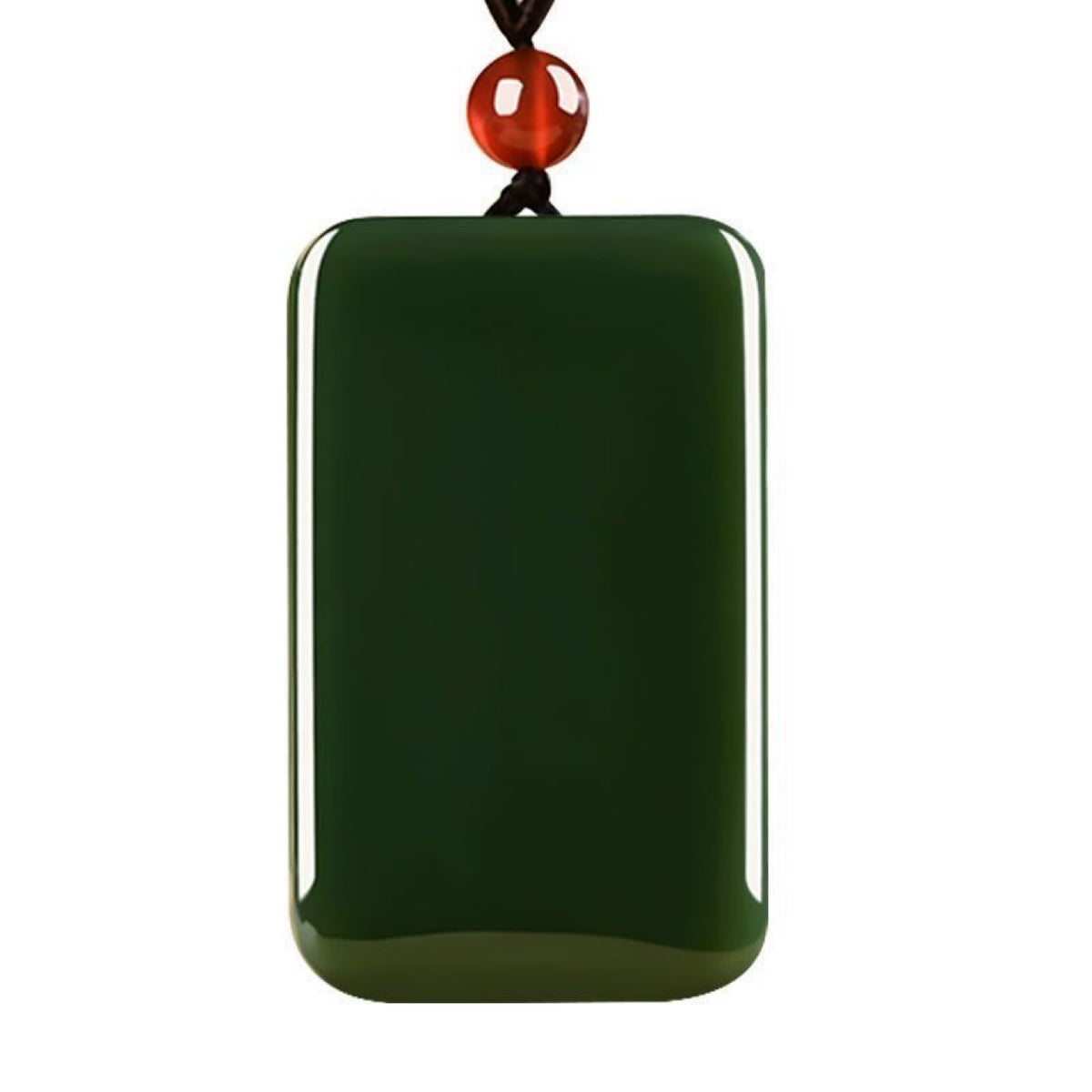 Xinjiang Hetian Jade Tower Pendentif de paix vert Fine Material Peace Jade Collier homme Jad