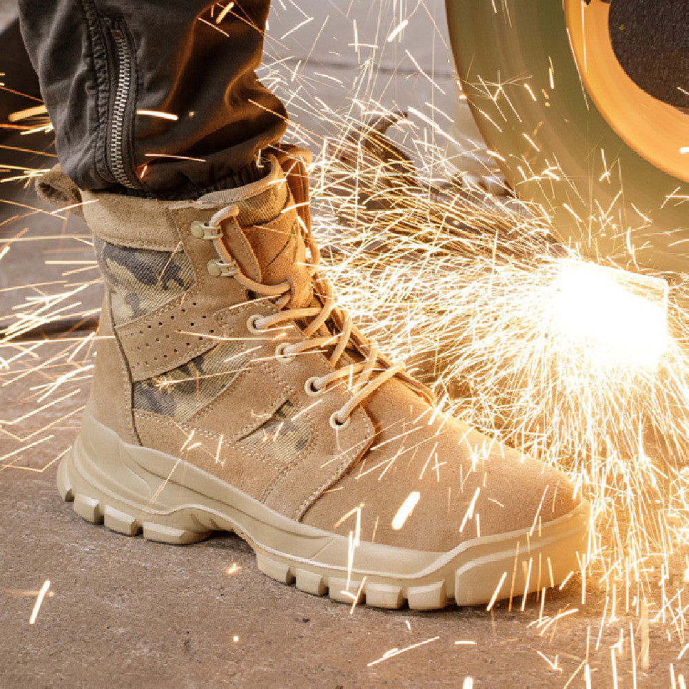Bottes de combat de protection extérieure Bouclier d'attaque d'orteils en acier et bottes de sécurité anti-tabac Wea