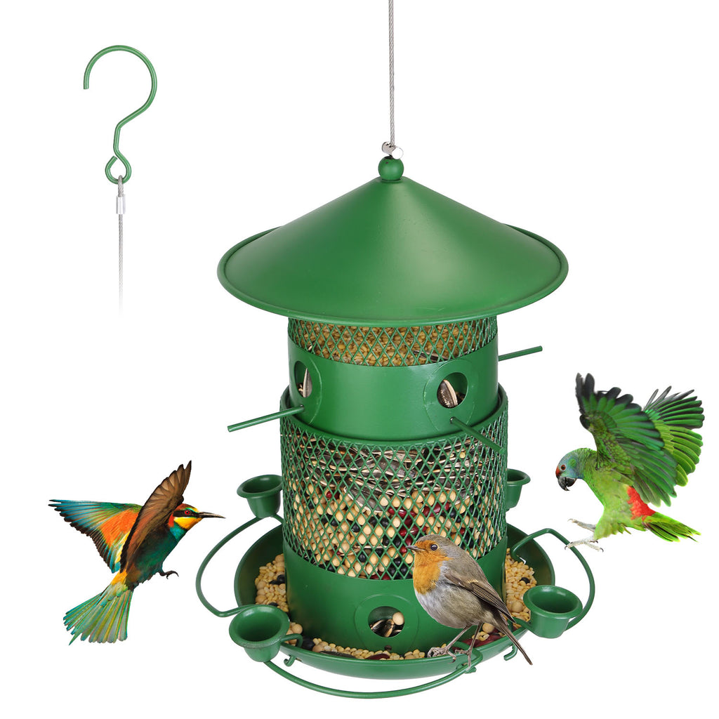1Pc Wild Bird Feeder Squirrel-Proof Chew-Proof Metal Bird Seed Feeder Outdoor Hanging Bird