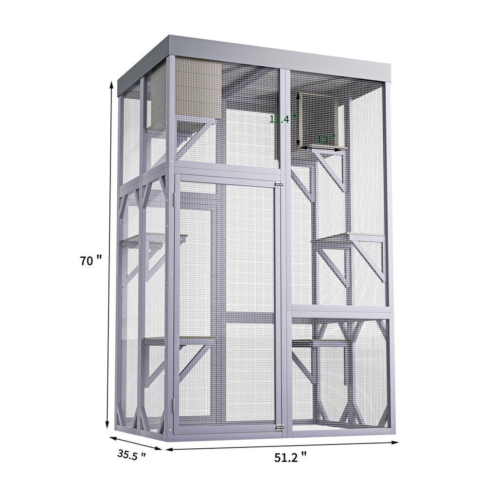 Catio extérieur en bois Boîtier multifonctionnel pour chats