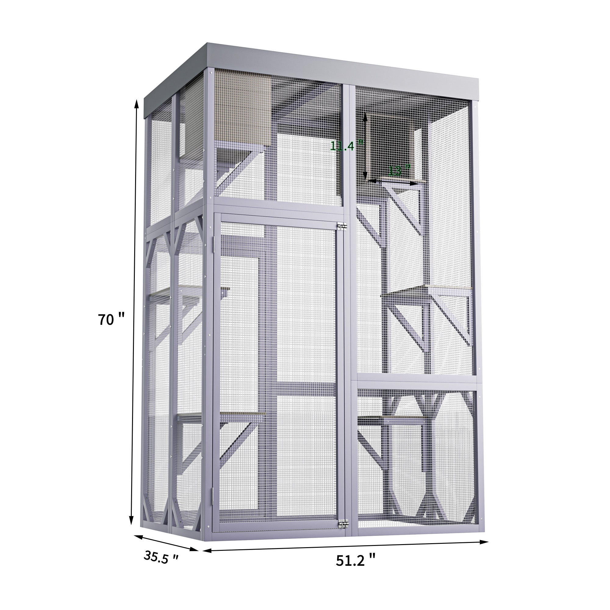 Catio extérieur en bois Boîtier multifonctionnel pour chats