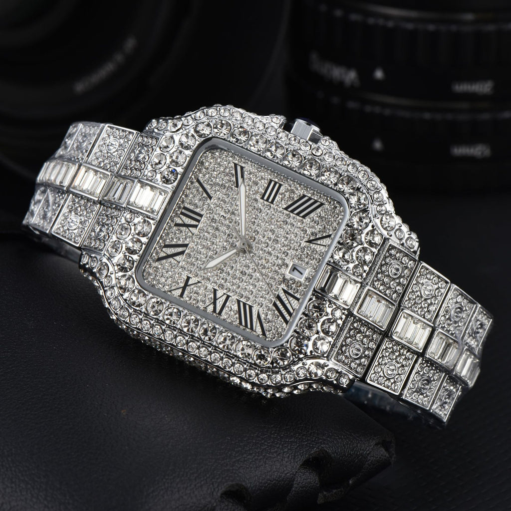 Men's Square Fashion Full Diamond Watch