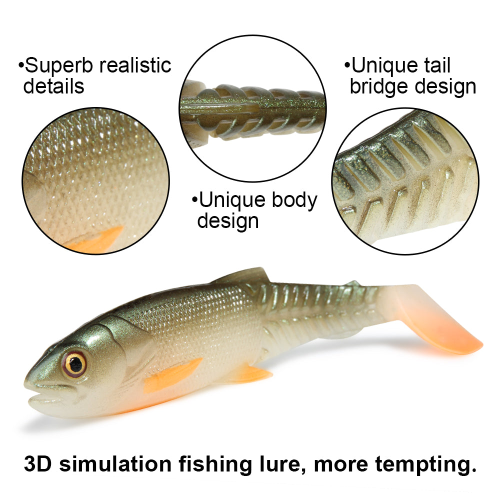 Vaporiser la peinture en forme de poisson Bionic Mimic Bait T-tail Road Sous-bait Set