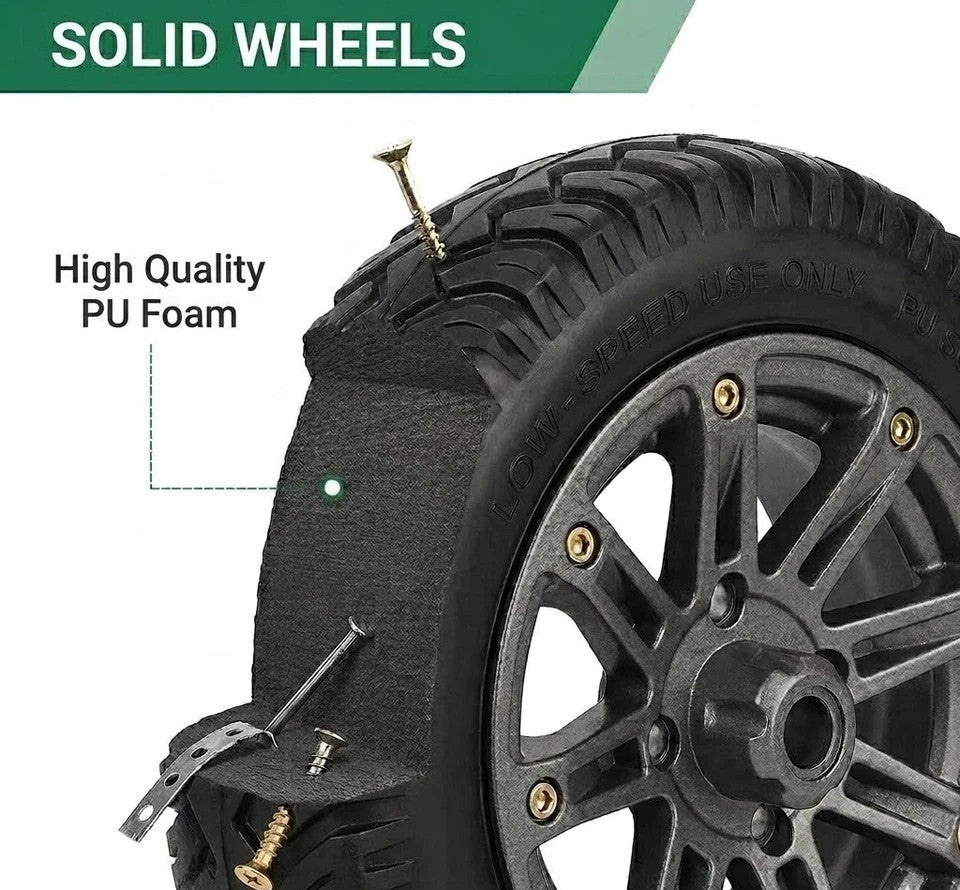 PU Roue de brouette 14 pouces 3.50-8 Puncture Proof Solide pneu lourd noir
