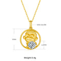 S925 Argent Sterling plaqué or 1ct D Couleur VVS1 Moissanite Collier Singe 5.4g Chinois