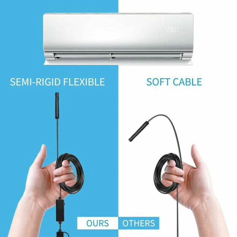 5M 6LED Snake Endoscope Borescope 8mm Inspection Camera USB Scope for Android