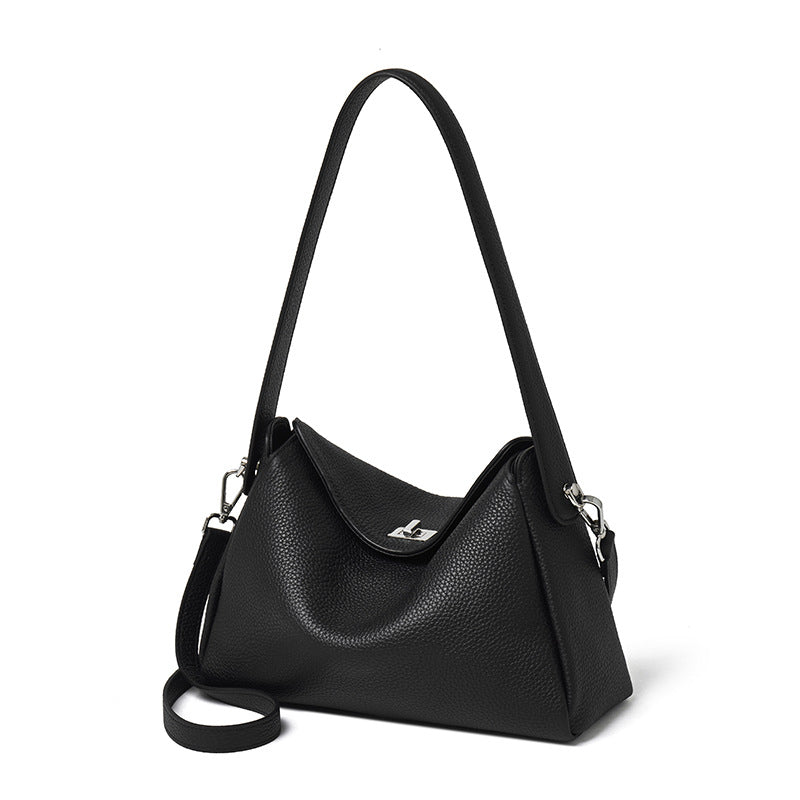Sac transversal de navette en cuir véritable mono-épaule