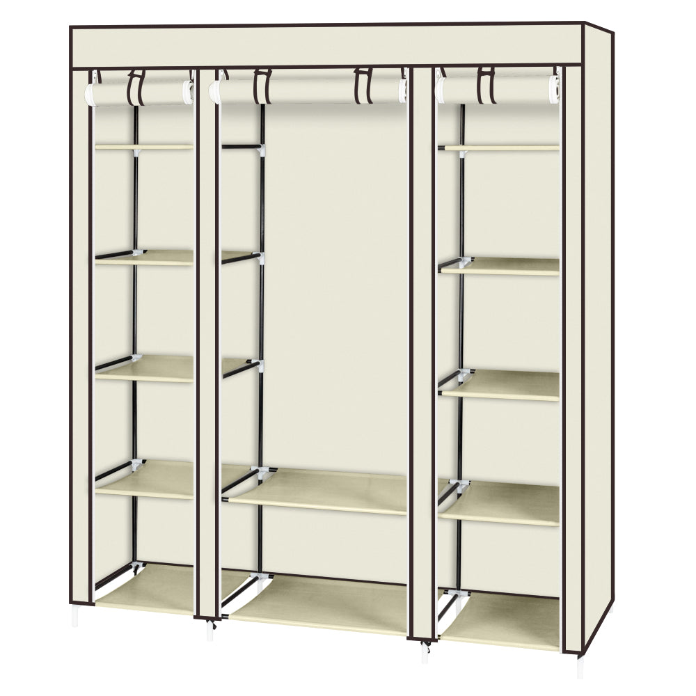 Armoire non tissée 5 couches 12 compartiments 150x45x175-beige