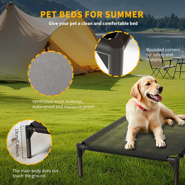 Elevated breathable pet bed
