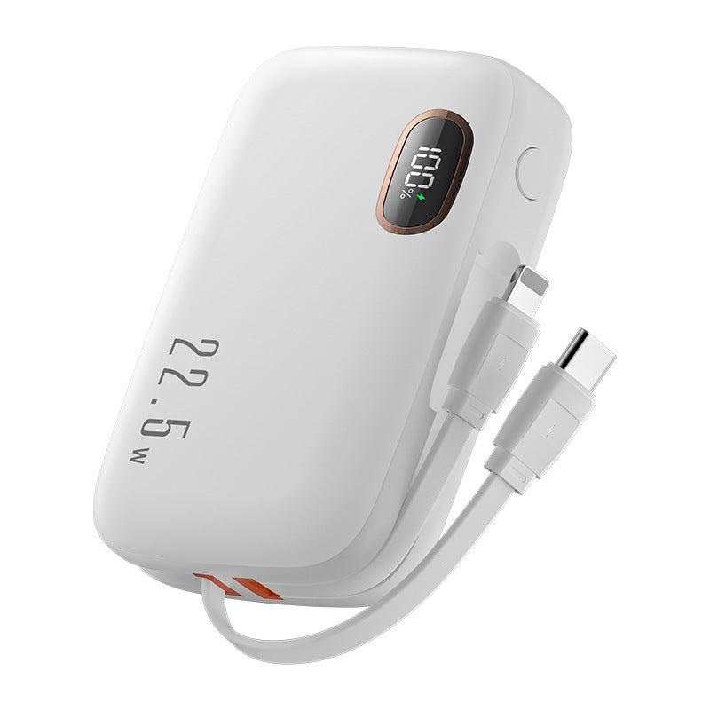 PD22.5W Charge rapide Affichage numérique Alimentation mobile avec câble